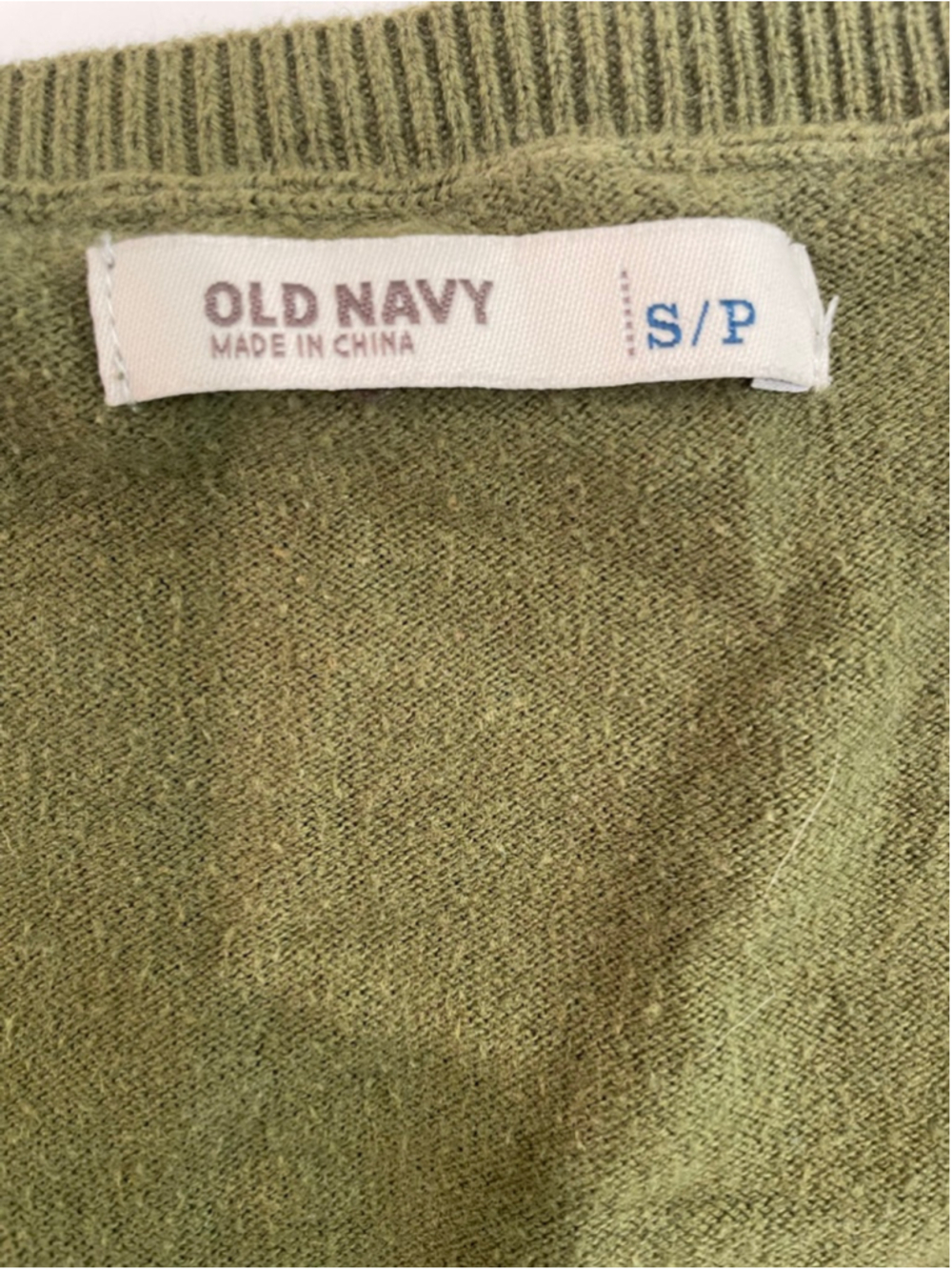 Old Navy Olive Green Zip Front Cardigan Sweater Small Cotton Blend - Picture 5 of 8